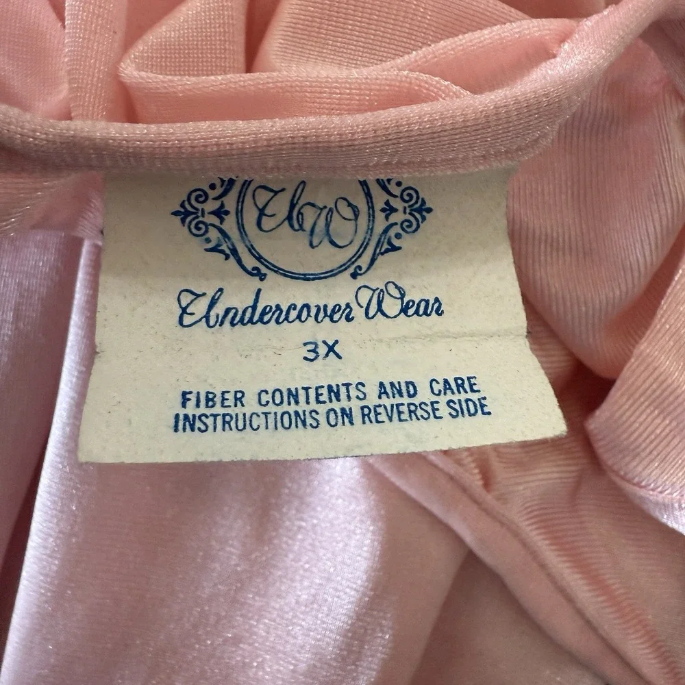Vintage Womens 3X Undercover Wear Long Nightgown Pink Peek A Boo‎ Band Sexy USA